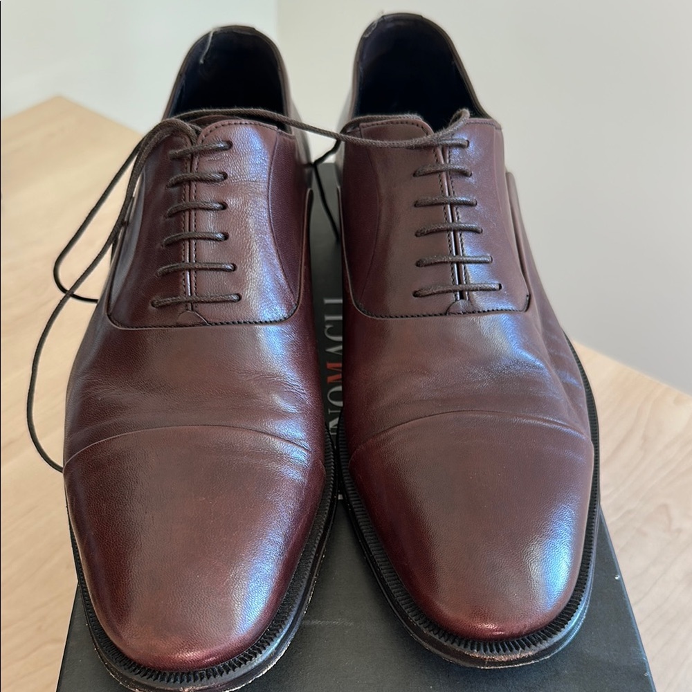 Bruno Magli Brown Leather Oxford Shoes